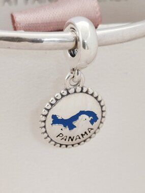 Pandora Panama Map Exclusive Travel Vacation Dangle Charm S925 Silver with box